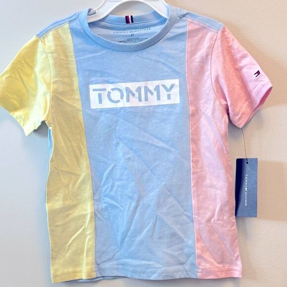 TOMMY HILFIGER Big Boys Stencil Blocked Short Sleeves T-shirt Multicolor Size M - Picture 15 of 15